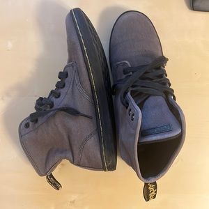 Grey canvas doc marten boots